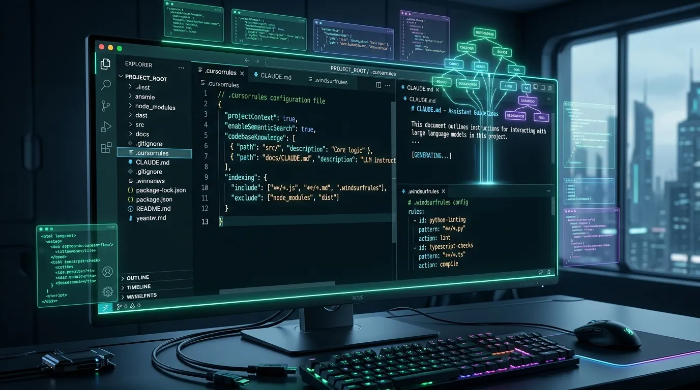 .cursorrules Generator: Cursor, Claude Code ve Windsurf İçin Kusursuz Mimari Kuralları Oluşturun - Claude Code konulu yazı görseli