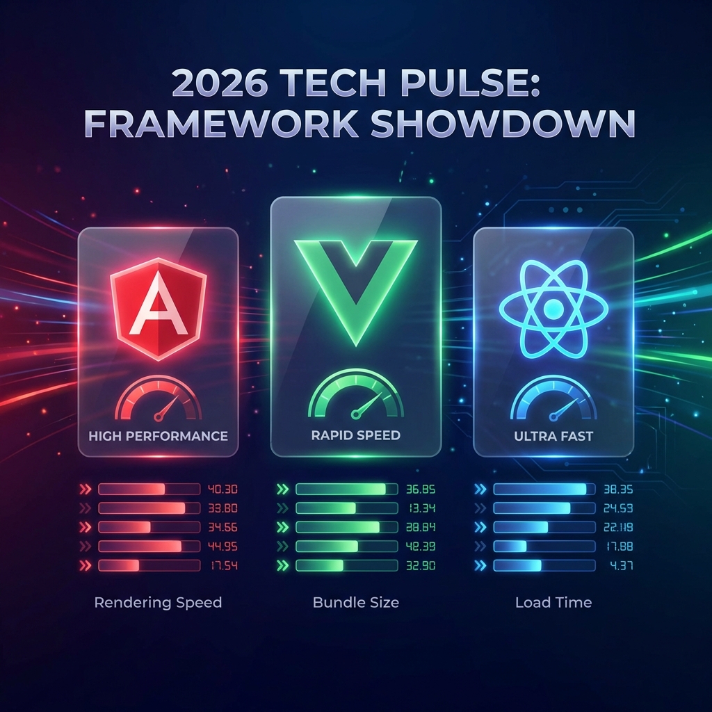 Angular vs React vs Vue 2026: Performans, DX ve Ölçek Karşılaştırması