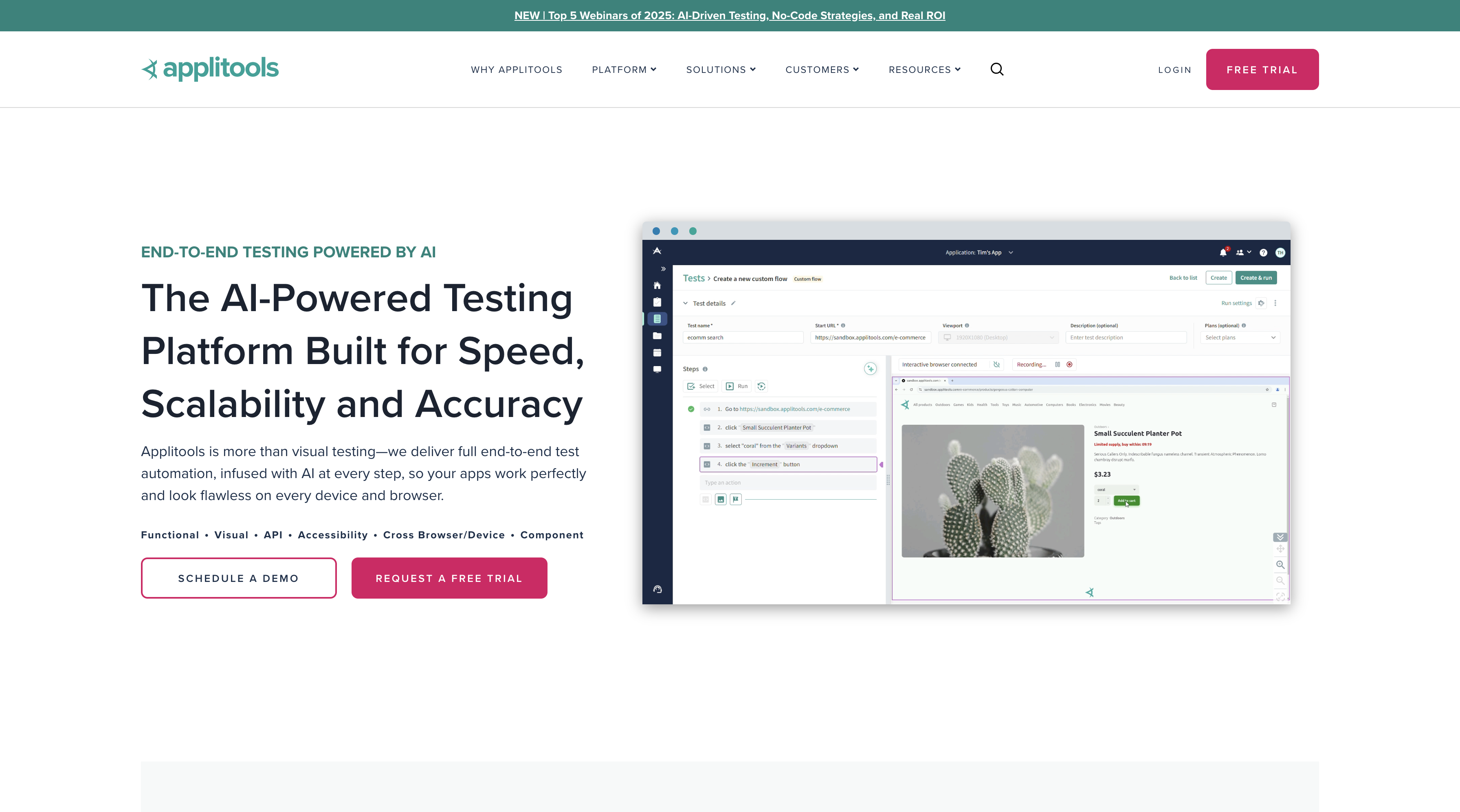Applitools Visual Testing Platform
