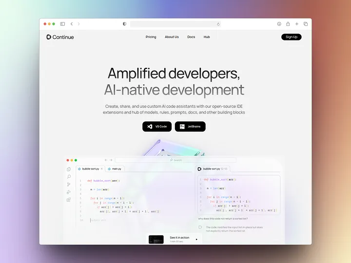 Continue AI - VS Code ve JetBrains İçin AI Kod Asistanı Eklentisi