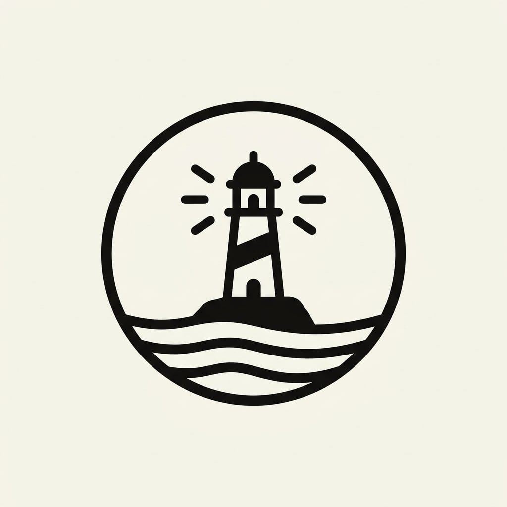 Gemini ile üretilmiş yuvarlak deniz feneri amblemi