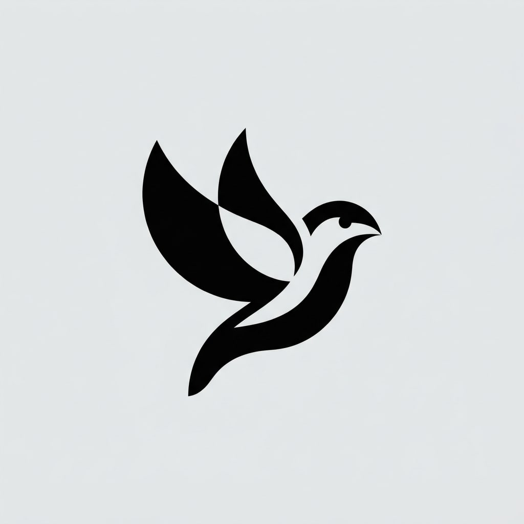 Gemini ile üretilmiş negatif alanlı kuş logo işareti