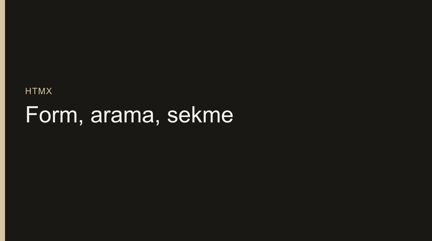HTMX Örnekleri: Form, Arama ve Sekme İçin Kopyala-Yapıştır Kalıplar